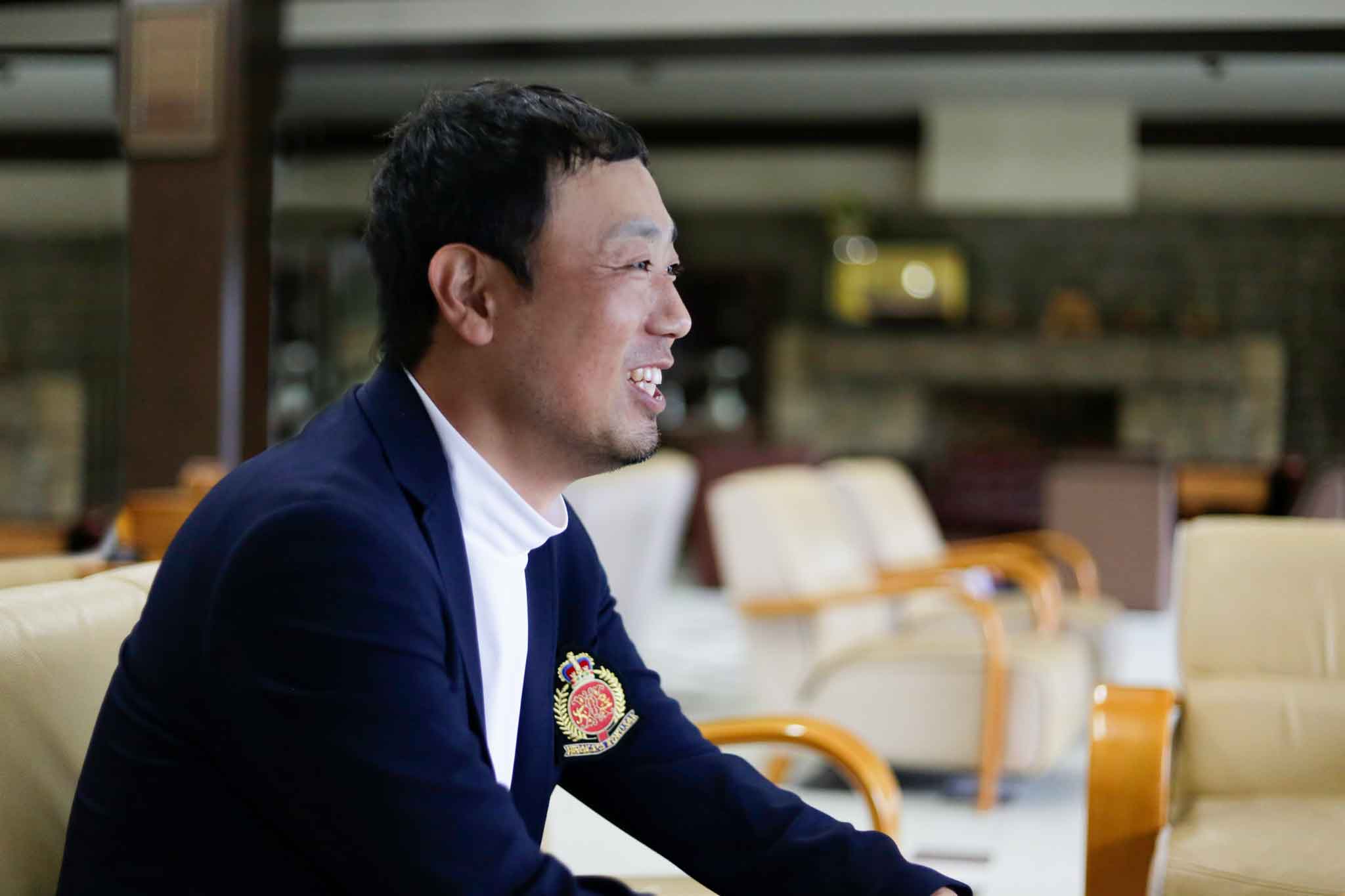 クラブハウスでインタビューに答える平田さん